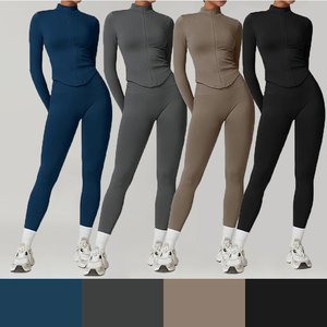 Giacca da Yoga Stile Europeo con Colletto Alto e Zip, Manica Lunga, Aderente e ad Asciugatura Rapida per Fitness e Sport all'Aperto - Product Image 2