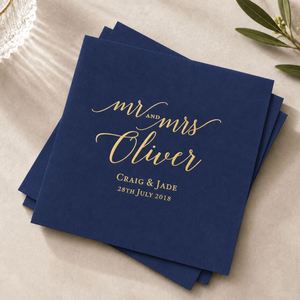 Serviettes de table personnalisées avec votre propre logo imprimé sur mesure pour mariage - Product Image 3