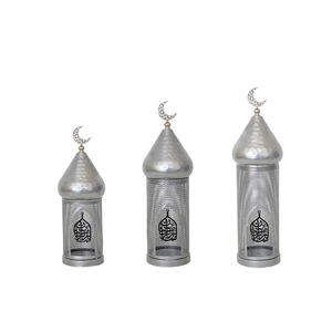 Décoration de bureau Ramadan Sliver, bougeoir creux à vent, cadeaux de <span class=keywords><strong>famille</strong></span>, lanterne Ramadan, bougeoirs décoratifs - Product Image 5