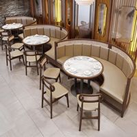 Ensemble de mobilier de restaurant de luxe, table en bois courbée avec chaises en bois de frêne pour restaurant italien, café, restaurant chinois