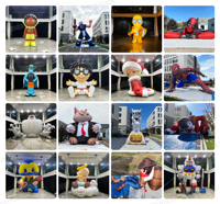 Modèle de garçon de dessin animé gonflable personnalisé de 3,5 m / 11,48 pi, jouet en peluche gonflable, mascotte gonflable publicitaire