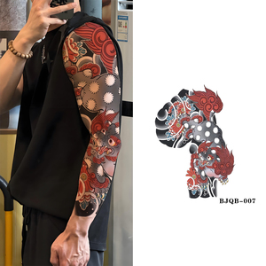 Tatuaggi temporanei a manica lunga gru tigre Zhong Kui <span class=keywords><strong>fiori</strong></span> disegni realistici adesivi braccio impermeabile dura 7 giorni - Product Image 2
