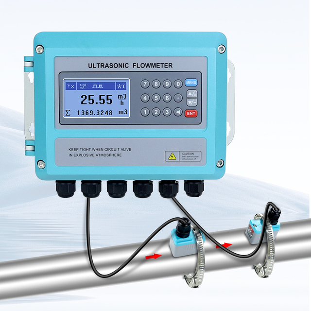 High Precision DN200 Dual CPU Parallel 4-20mA Output Ultrasonic Flowmeter Quality Assurance Flow Sensor