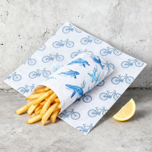 Papier alimentaire anti-graisse personnalisé avec logo pour hamburgers, sandwichs, cuisson et rouleaux de poulet - Product Image 4