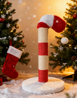 Arbre à chat interactif en sisal durable en forme de patte de chat et de canne à sucre pour chatons et chats adultes – Divertissement de Noël