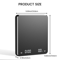 Timbangan Digital Kopi Elektronik Pintar Isi Ulang 3kg 0.1g dengan Timer, Produk Baru Pabrik Changxie