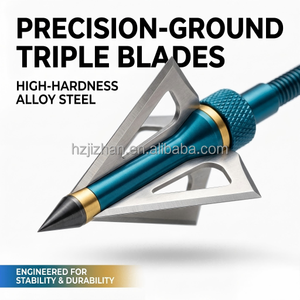 Pointes de flèches fixes à 3 lames pour la chasse, 100/125 grains, en acier inoxydable, pour arc à poulies, personnalisables OEM - Product Image 2