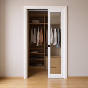 Porte pliante en verre miroir 12 po x 78 po, panneaux pré-assemblés pour placard, usage intérieur - Product Image 2