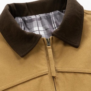 Fabricant de vestes, vente en gros de vestes en toile décontractées et tendance, coupe ample personnalisée, fermeture éclair, adaptées à l'automne - Product Image 3