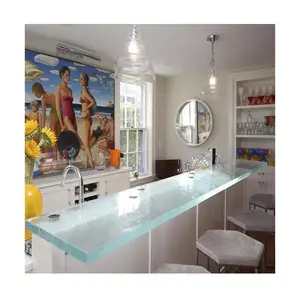 Glass top 1 inch thick glass counter