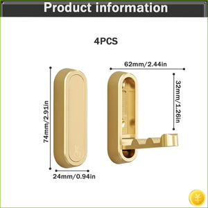 Compact 4PCS Gold Foldable Hooks For <b>Wall</b>, Bathroom, Kitchen, And Bedroom Enhancements - Product Image 6