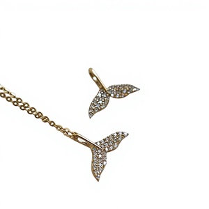 Collier pendentif queue de sirène princesse élégant et exquis en or jaune 9K 2021 Kj397, bijoux de mode coréens, cadeau charmant - Product Image 1