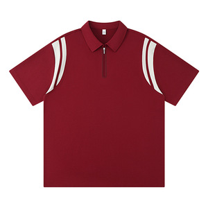 <span class=keywords><strong>Polo</strong></span> décontracté personnalisé en mélange de coton, coupe ample, color block, demi-zip, style mode estival épais - Product Image 2