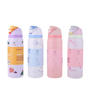 <span class=keywords><strong>Bouteille</strong></span> d'eau isotherme anti-chute Owa 32oz/24oz avec double couvercle et paille, portable pour l'extérieur, vente en gros - Product Image 5