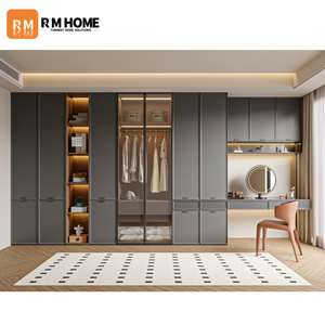 High End Modern Design <strong>Large</strong> Melamine Eco-Friendly Easy Assembly Walk-in Built-in Bedroom Furniture <strong>Wardrobe</strong> for Hotel Apartment - Product Image 3