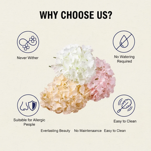 LILIS 手工制作逼真触感超大5头绣球花人造花经典家居婚礼复活节情人节新品 - Product Image 2