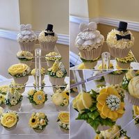Présentoir à pâtisserie carré à 4 niveaux en acrylique transparent pour les cupcakes servant pour les fêtes d'anniversaire Baby Shower Events