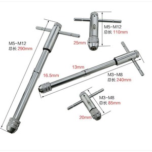 Clé à tarauder à cliquet réglable M3-M8 transfrontalière avec accessoires de taraudage avant et arrière M5-M12 - Product Image 4