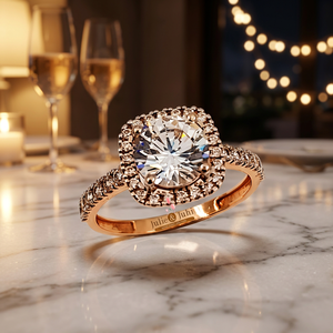 Bague de luxe faite à la main en or 22 carats brillant pour femme, conçue pour les mariages, les fiançailles, les événements festifs et les occasions élégantes - Product Image 3