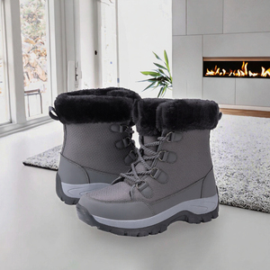 Bottes d'hiver chaudes pour hommes et femmes avec logo personnalisé, chaussures décontractées, imperméables à la neige, à tige haute, en polaire - Product Image 2