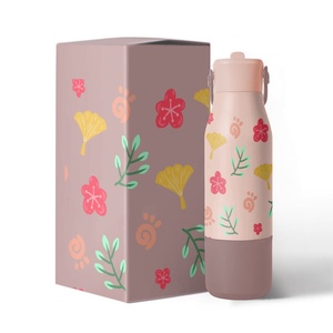 Portable Double Wall Insulated Stainless Steel Tumbler Flower Printed Vacuum Cup for Hot Water Customizable Logo - Product Image 5