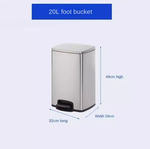 Commercial Home Office Stainless Steel Pedal Trash <strong>Bin</strong> <strong>Large</strong> Dry Wet Elevator PEELS Box Long Barrel Type Lid Waste <strong>Bins</strong> for Home - Product Image 6
