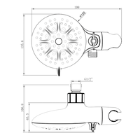 Accessoires de salle de bain : Robinet de douche à commande par interrupteur finition chromée, mitigeur de douche à sortie unique pour douches modernes
