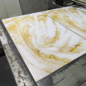 屋内装飾UVラミネートカバーPVC大理石シート屋内壁装飾用プラスチックパネルUVボード - Product Image 3