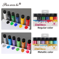 Panwenbo Ensemble de 6 couleurs acryliques régulières 60ml de haute qualité pour la peinture artistique d'artiste professionnel