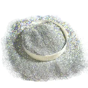 Laser holographique Ultra fin gris et brillant argent poudre scintillante paillettes pour la beauté des ongles