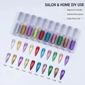 Fournisseur direct d'usine, peinture liquide effet miroir chrome pour nail art, 10 couleurs, sans poussière, haute pigmentation, effet miroir chrome liquide - Product Image 1