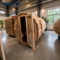 Sauna extérieur personnalisé exclusif pour 8 à 10 personnes, en bois de cèdre rouge canadien sans nœuds, sauna traditionnel, directement de l'usine
