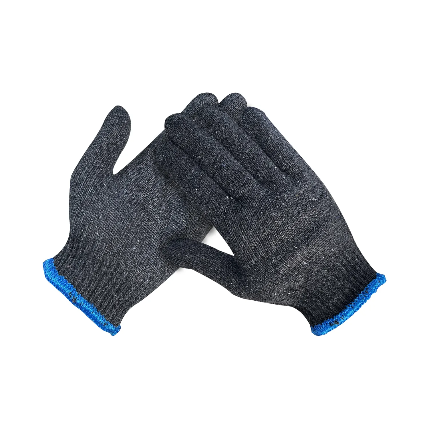 Gants tricotés en coton noir pur, gants de travail en coton pour la Construction