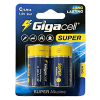 Baterai Super Alkaline LR14 1.5V C Berkinerja Tinggi, Baterai C Non-Isi Ulang untuk Jam/Remote/Mainan & Perangkat Elektronik