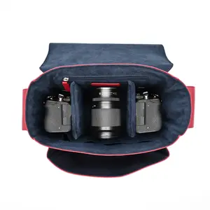 Individuelle niedrige MOQ Kamera-Taschen wasserdichtes veganes Leder Digital-SLR-Kamera-Schultertasche für Outdoor-Fotografie
