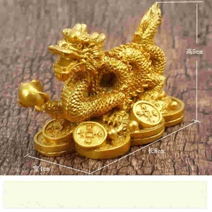 Statue de dragon doré du <span class=keywords><strong>zodiaque</strong></span> chinois, en aluminium, murale, mobile, décoration de bureau à domicile, Feng Shui, 2 pièces, YLM3005 - Product Image 4
