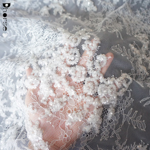 Nuevo Tejido de Encaje <span class=keywords><strong>Suizo</strong></span> 3D con Lentejuelas Bordadas Delicadas de Alta Gama 2019 - Product Image 3