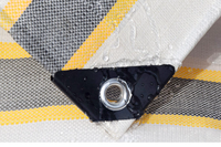 Bâche en PE rayée, bâche en plastique imperméable robuste avec œillets renforcés pour la couverture de marchandises en extérieur
