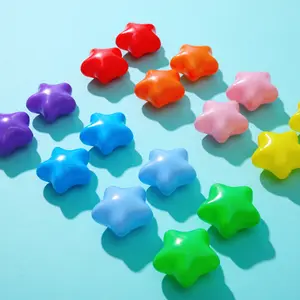 Großhandel dicke starke umweltfreundliche farben Kunststoffkugeln Sternform Meereswelle-Kugel dick durchsichtig Grube für Kinder 100 Stück