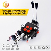 Vanne de commande directionnelle électro-hydraulique série P80 80L-Min à 2 bobines, commande sans fil, retour par ressort, personnalisée pour tracteur