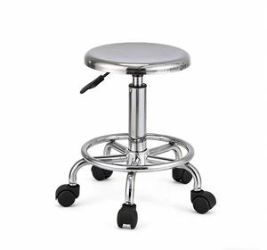 Taburete Antiestático de Acero Inoxidable, Silla de Barra Giratoria y con Altura Ajustable, Taburete Redondo para Laboratorio, Taburete de Trabajo para Línea de Ensamblaje de Fábrica - Product Image 3