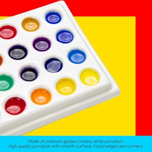 <span class=keywords><strong>Palette</strong></span> acrylique 24 puits <span class=keywords><strong>Palette</strong></span> d'artiste <span class=keywords><strong>aquarelle</strong></span> en céramique <span class=keywords><strong>Palette</strong></span> mixte en <span class=keywords><strong>porcelaine</strong></span> pour l'art - Product Image 6