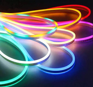 Bande LED néon RGB 7x13mm en silicone, fonctionnement silencieux sans scintillement, IP65, éclairage indirect pour chambre et salon, RoHS CE - Product Image 1