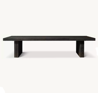 Table basse rectangulaire en chêne RH - Meuble de salon minimaliste en bois massif, durable et mobile