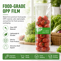Sacs d'emballage pour produits frais de qualité alimentaire, personnalisables avec logo, en BOPP cellophane auto-adhésifs pour légumes