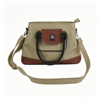 Tas Tote PU Wanita Ukuran Besar, Tas Tangan yang Dapat Dipersonalisasi, Desain Blok Warna Vintage, Tali Bahu Lepas Pasang, Cocok untuk Kerja, Perjalanan, Anti Maling