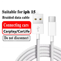 Câble USB Type C Carplay pour iPhone 15 Pro Max et Samsung 35W Charge rapide 1.5M Nylon tressé Téléphone Câble de données Support Carplay