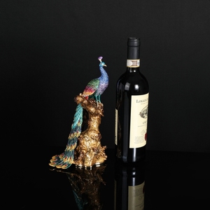 SHINNYGIFTS Hand Painted <strong>Peacock</strong> on Tree Statue Enamel Animal Trinket Box Home Decor Collectible Metal Craft - Product Image 3