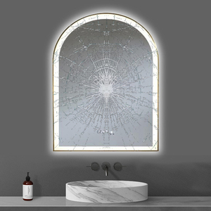 Cadre en métal <span class=keywords><strong>Miroir</strong></span> arc intelligent <span class=keywords><strong>Miroir</strong></span> demi-rond rétro-éclairé LED <span class=keywords><strong>Miroir</strong></span> décoratif pour salle de bain <span class=keywords><strong>Miroir</strong></span> mural pour armoire de salle de bain - Product Image 2