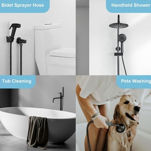 Tuyau de douche noir en acier inoxydable, anti-éclatement, tressé, flexible, pour salle de bain, remplacement de tuyau de douche pour pulvérisateur de bidet - Product Image 4